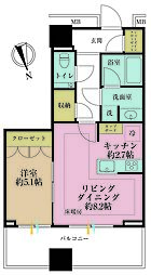 WORLD TOWER RESIDENCE 1LDKの間取図画像