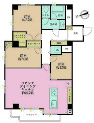 クラウン青山 3LDKの間取図画像