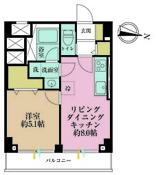 秀和幡ヶ谷レジデンス 1LDKの間取図画像