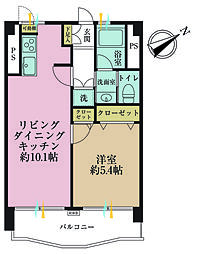 クレールメゾン品川 1LDKの間取図画像