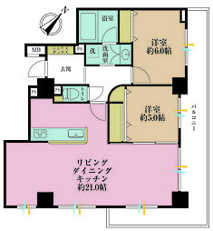 藤和シティホームズ南阿佐ヶ谷 2LDKの間取図画像