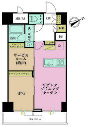 ライオンズマンション西五反田 1SLDKの間取図画像