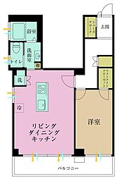 三田ハイツ 1LDKの間取図画像