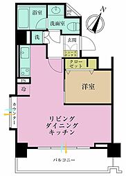 朝日ツイン目黒A棟 1LDKの間取図画像