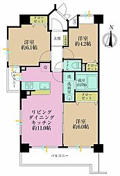 ナイスオチアイアーバンパーク潮田 3LDKの間取図画像