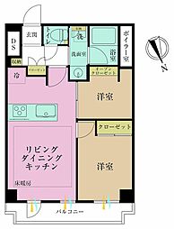 麻布狸穴ナショナルコート 2LDKの間取図画像
