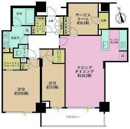 シティテラス目白D棟 2SLDKの間取図画像