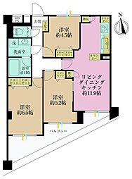 サンフラワー等々力 3LDKの間取図画像