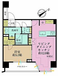 オープンレジデンシア代官山ザ・ハウス 1LDKの間取図画像