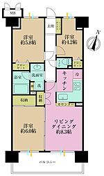 サンヴェール伊勢佐木町 3LDKの間取図画像