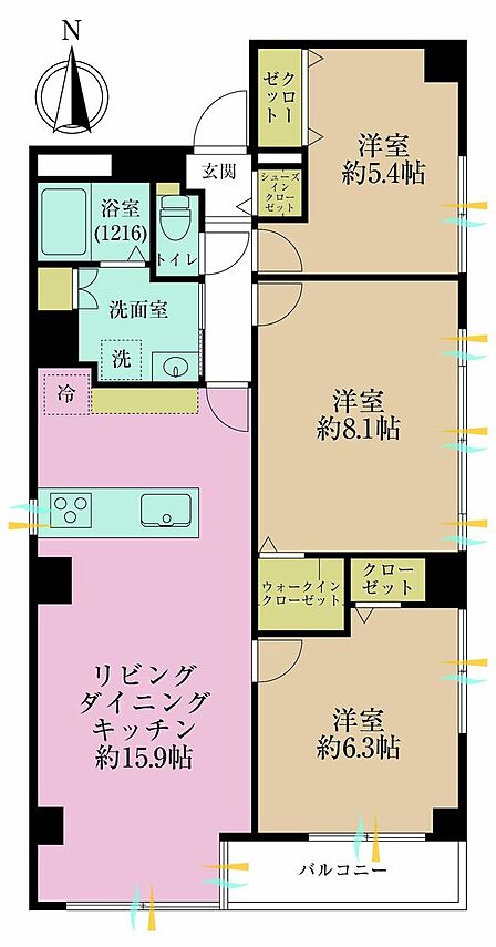 3LDK 間取り