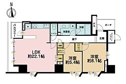 ワールドシティタワーズアクアタワーA4棟 2LDKの間取図画像