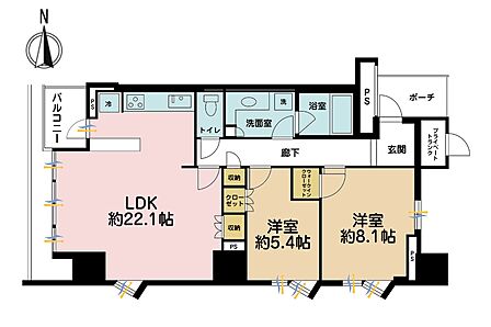 2LDK 間取り