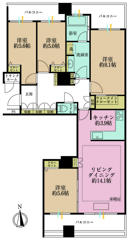 4LDK 間取り