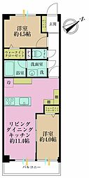 松見坂武蔵野マンション 2LDKの間取図画像