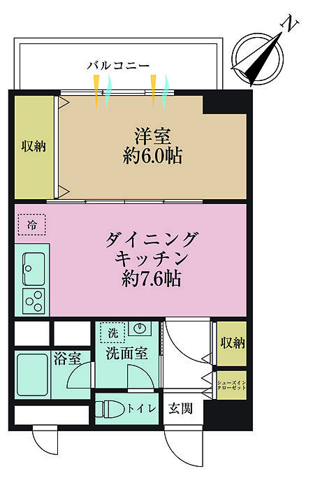 1DK、専有面積39.37?