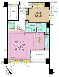 パークハウス久我山ヒルサイドプレイス 1LDKの間取図画像