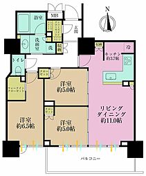 ベイサイドタワー晴海 3LDKの間取図画像