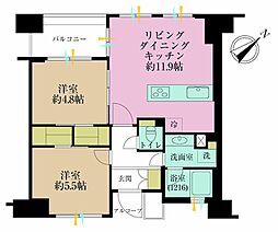 サンクタス127新川 2LDKの間取図画像