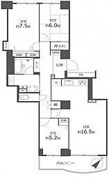 須磨パークヒルズC棟CYGNUS 3LDKの間取図画像