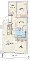 ポートピアプラザD棟 4LDKの間取図画像