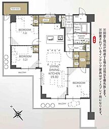 シャルマンコーポ明石3号棟 3LDKの間取図画像