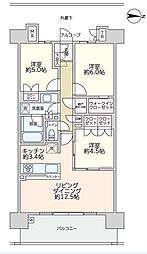 オーベル浦和レジデンス 3LDKの間取図画像