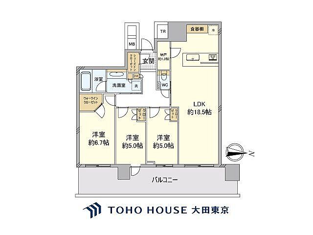 間取り パークタワー晴海 28階/-