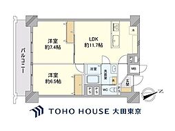 南砂キャピタルコータース 2LDKの間取図画像