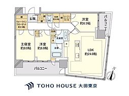 パークタワー勝どきミッド 3LDKの間取図画像