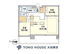 品川イーストシティタワー 2LDKの間取図画像
