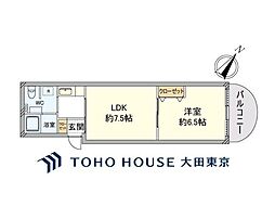 南麻布プラザ 1LDKの間取図画像