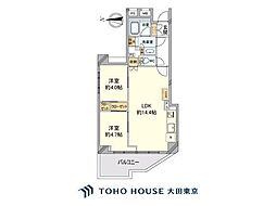フリーディオ西麻布 2LDKの間取図画像