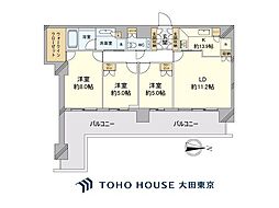 アーバンドックパークシティ豊洲タワーB 3LDKの間取図画像