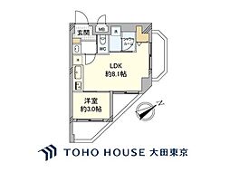 マイキャッスル南大井 1LDKの間取図画像