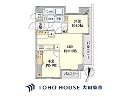 セザール大森本町 2LDKの間取図画像