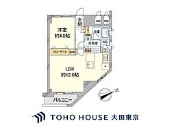ハイラーク五反田 1LDKの間取図画像