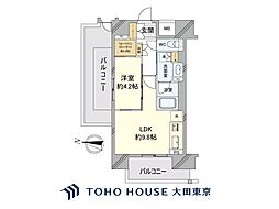 ベリスタ神楽坂 1LDKの間取図画像