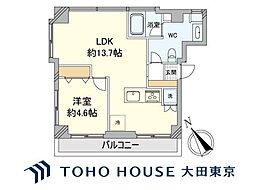 マンション柿の木坂 1LDKの間取図画像