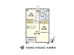 大森駅前住宅2号棟 2LDKの間取図画像