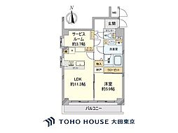 オリエンタル南麻布 1SLDKの間取図画像