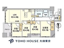 シャリエ錦糸町石原 4LDKの間取図画像