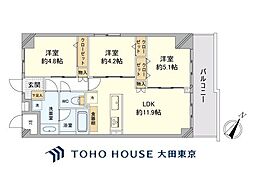 ソフトタウン晴海 3LDKの間取図画像