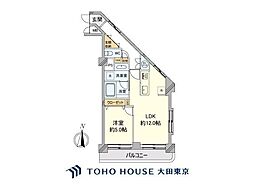 キャッスルマンション代官山 1LDKの間取図画像