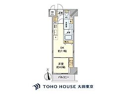 コンパートメント東京中央 1DKの間取図画像