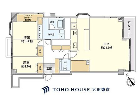 2LDK 間取り