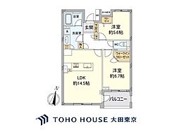 パルテール深沢 2LDKの間取図画像