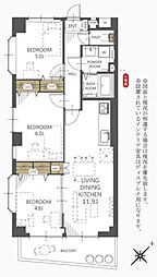 シェトワ浦和 3LDKの間取図画像