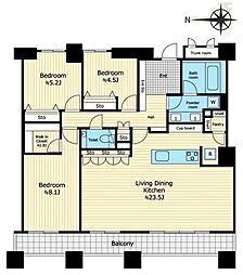 石神井公園ピアレスA棟ザ・タワー 3LDKの間取図画像