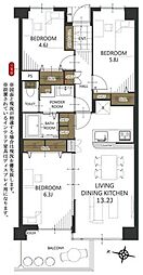 ソフィア川口幸町 3LDKの間取図画像